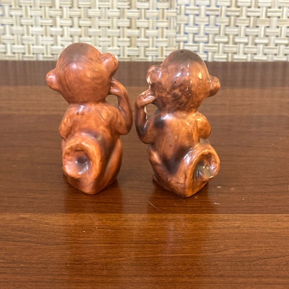 🌟HP🌟VTG 1950s Ceramic Monkeys Eating Ice Cream Cone Salt & Pepper Japan - Picture 10 of 14